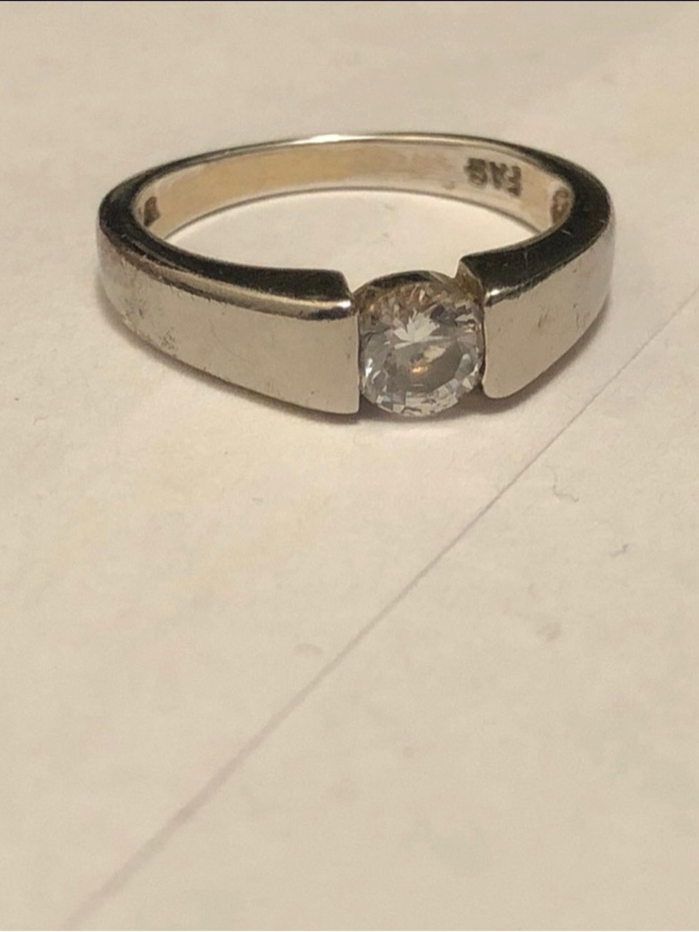 Sterling Silver Ring w/ Cubic Zirconia center